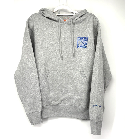 MERRELL Sweatshirt Medium Gray Fleece Pullover Hoodie Outdoor Hike on Merrell - Picture 1 of 7